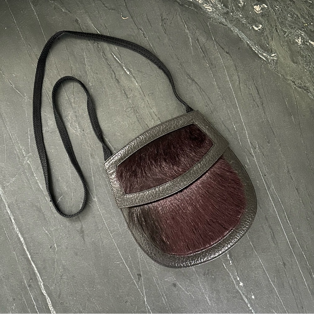 Vintage Yves Saint Laurent Rive Gauche Pony Hair & Leather Crossbody Bag - Picture 4 of 8